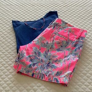 Lilly Pulitzer Flamingo Pink Nice Stems Callahan Shorts